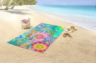 hip Family Strandtuch Liegetuch 100x180 Amada Seepferdchen Seestern bunt 7160
