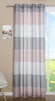 Clever-Kauf-24 Vorhang Ösenschal Maxima, rose/grau gestreift, BxH 140x245 cm, (1 St), Ösen, blickdicht