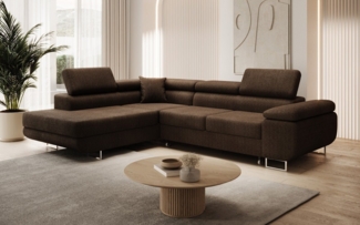 Luxusbetten24 Schlafsofa Designer Sofa Aston in Bouclé, mit Stauraum und Schlaffunktion