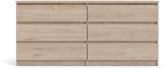 Nada Kommode 6 Schubladen Hickory Sideboard Nachttisch Schlafzimmer Schrank