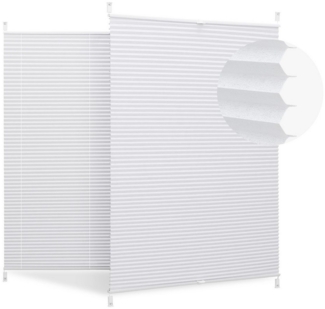 Sekey Plissee Plissees für Fenster ohne Bohren Nahtlos Elegant Halb-Wabenplissee, blickdicht, Bohren oder Klemmfix, Vorderseite ohne sichtbare Schnurlöcher – Sichtlochfrei, Verdunkelnd