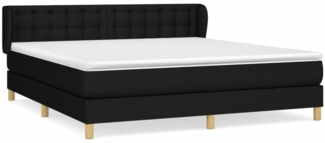 Doppelbett, Polsterbett mit Matratze Stoff Schwarz 160x200 cm