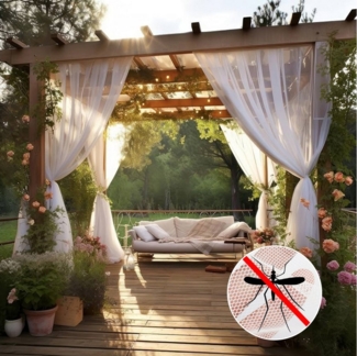Sunicol Outdoorgardine Outdoor Moskitonetz für Patio Veranda Garten Pool Wohnzimmer, DIY, (2 St), Terrassengitter, Außenvorhang, Verschlüsselte Maschennetze