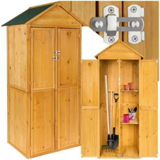tectake Geräteschrank Gartenschrank mit Satteldach (Bausatz, 1-St, inkl. Schlüssel) aus imprägniertem Nadelholz