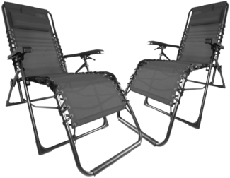 ONDIS24 Multifunktionsliege Ergolex Gartenliege Sonnenliege Relaxliege bis 110kg, 2 St, UV- und witterungsbeständig, verstellbare Lehne