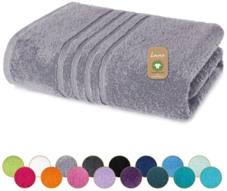 Lavea Badetuch Bali Duschtuch 100x150 cm Duschtuch 70x140 cm, Weiches Bio-Baumwollfrottee (1-St), pflegeleicht, GOTS-zertifiziert, extra saugstark mit 500g/m²