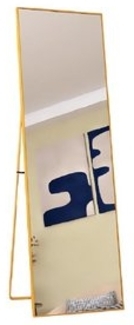 FUROKOY Ganzkörperspiegel Standspiegel Ganzkörperspiegel aus gehärtetes Glas,Wand Ganzkörper (Großer Spiegel Rechteckiger Bodenspiegel mit Rahmen, 140x40cm, Gold), Aluminiumrahmen, für Schlafzimmer, Wohnzimmer, Badezimmer