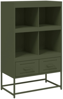 vidaXL Highboard Olivgrün 68,5x39x111,5 cm Kaltgewalzter Stahl 846606