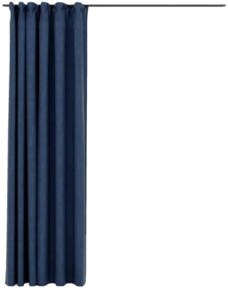 vidaXL Verdunkelungsvorhänge mit Haken Leinenoptik Blau 290x245cm 321183