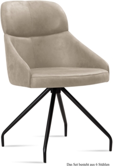 Esszimmerstuhl (6er-Set) Dionne 52 x 82 x 63 Schwarz/Natur