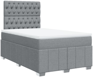 vidaXL Boxspringbett mit Matratze Hellgrau 120x190 cm Stoff 3291614
