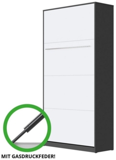 SMARTBett Schrankbett SMARTBett Standard 90x200 Vertikal/Hoch Komfort Lattenrost vertikal/hoch, Regale im Korpus, für Matratzen bis 17 cm Höhe