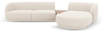 Micadoni Modulares Sofa Miley mit Recamiere 3-Sitzer Rechts Boucle Beige