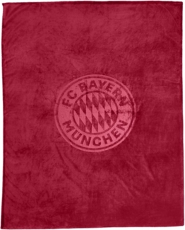 Wohndecke FC Bayern München I Kuscheldecke I Sofadecke I Bordeaux I 200 x 150 cm, FC Bayern München