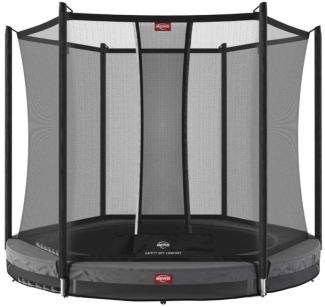 BERG Trampolin InGround rund 200 cm grau mit Sicherheitsnetz Comfort Favorit