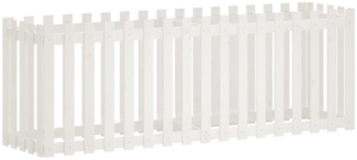 vidaXL Hochbeet Lattenzaun-Design Weiß 200x50x70 cm Massivholz Kiefer 832513