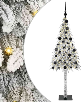 vidaXL Weihnachtsbaum mit 150 LEDs Weiß 150 cm PE und Stahl 3396217