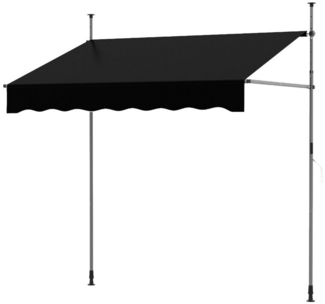 COSTWAY Klemmmarkise Gelenkarmmarkise 200cm breit, mit Handkurbel, Balkon