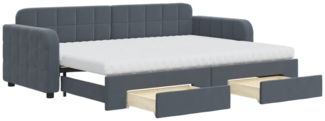 vidaXL Tagesbett Ausziehbar mit Schubladen Dunkelgrau 80x200 cm Samt 3196995
