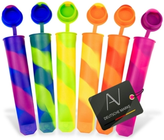 AVANA Eisform Wiederverwendbare Eisformen aus Silikon Eis Formen Eiscreme Wassereis, (6-tlg), Bunt, BPA-frei