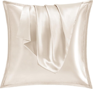 Satin Kissenbezug 80x80 2 er Set Weich Silk Pillowcase Seidenkissenbezug Curly
