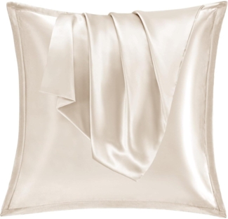 Satin Kissenbezug 80x80 2 er Set Weich Silk Pillowcase Seidenkissenbezug Curly
