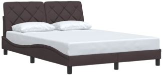 vidaXL Bettgestell ohne Matratze Dunkelbraun 140x190 cm Stoff 3310597
