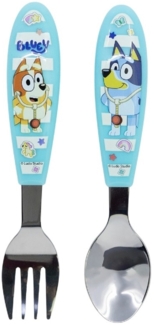 Bluey Kinderbesteck Set 2-teilig – Löffel & Gabel mit Motivgriffen