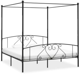 Himmelbett-Gestell aus Metall schwarz, 180x200 cm