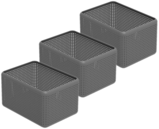 ROTHO Aufbewahrungsbox Madei 3er-Set Aufbewahrungsbox 13l, Kunststoff (PP recycelt) BPA-frei