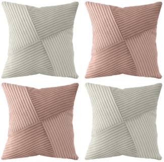 Amilian Kissenhüllen - 4er Set Kissenbezug, Kissenbezüge - Zierkissenbezüge, (4 Stück), 40x40 cm, Kissenhülle für Sofakissen, Dekokissen, Zierkissen, Kissen