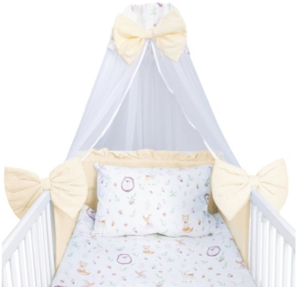 Amilian Babybettwäsche Kinderbettwäsche 100x135 Set - Kissenbezug 40x60 - Himmel, Chiffonhimmel, 7 teilig