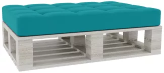 Gutekissen® Palettenkissen Gesteppte Kissen mit Knöpfen, Palettenauflagen Sitzkissen Rückenlehne Gesteppt PFG (Sitzkissen 120x60, Himmelblau)