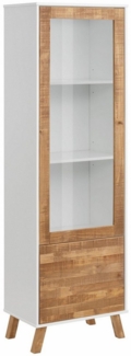 loft24 Vitrine Rafael Standvitrine, Glasvitrine, Kiefer, Landhaus Stil, Höhe 180 cm