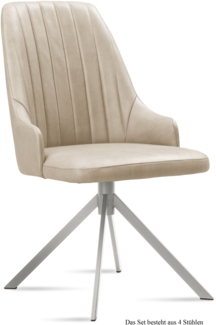 Esszimmerstuhl (4er-Set) Dorrit 52 x 91 x 60 Edelstahl/Natur