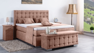 Meisterbetten Boxspringbett Lanz 240x200 in DS-Altrosa, Matratzenbezug Nano, Ergoflex-Topper