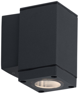 Wandlampe Down, Aluminium, Glas, grau, H 17 cm, VT-841