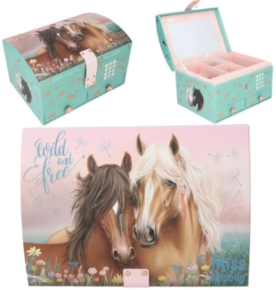 Depesche Schmuckkasten DEPESCHE Miss Melody Schmuckkästchen Pferde mit Code und Sound rosa/gr