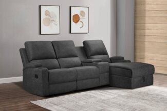 Home affaire Ecksofa Napori Multimediasofa, 3er Kinosessel XXL, L-Form, Kinosofa mit Relaxfunktion, Getränkehalter, Staufach und Staukasten