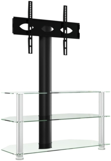 vidaXL TV-Eckregal mit 3 Ablagen für 32-70 Zoll Schwarz und Silbern 358177