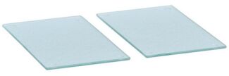 Basera® Schneidebrett Glasschneidebrettchen 2er Set aus Sicherheitsglas mit Silikonfüßen, Sicherheitsglas, (1-St), transparent, 25 x 15 cm