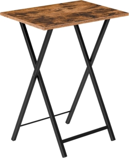 Beistelltisch Klappbar Tablett Tisch TV Tray Industriestil Dunkelbraun-Schwarz