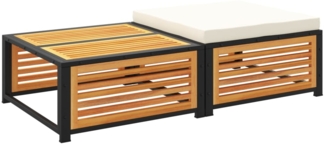 vidaXL Gartentisch mit Hocker Massivholz Akazie 367650