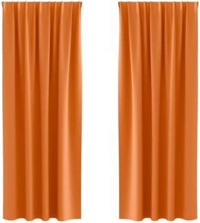 vidaXL Verdunkelungs-Vorhänge mit Ringen Helles Orange Polyester 4107511