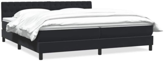 vidaXL Boxspringbett mit Matratze Schwarz 180x210 cm Samt 3316511