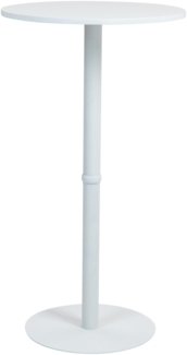 DELUKE® Stehtisch rund Ø 60cm CAHNI - Metall Gestell | Bistrotisch Gastro Bartisch rund Hoher Tisch Hochtisch, 110x60 cm HxB, Weiß
