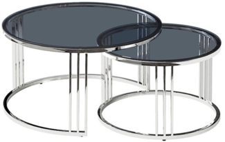 Feldmann-Wohnen Couchtisch Vienna (1-St), 60x60cm 80x80cm Silber Rauchglas