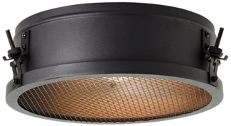 Lightbox Deckenleuchte, ohne Leuchtmittel, Deckenlampe, 10 cm Höhe, Ø 30 cm, E27, Metall, schwarz korund