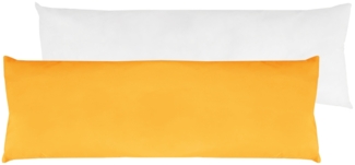 Seitenschläfer Kissenhülle Kissenfüllung Körperkissen, bequem und anschmiegsam in vielen verschiedenen Farben erhältlich (ca. 40x120cm + Kissenfüllung / hellorange - marigold)