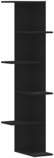 vidaXL Wand-Eckregal Schwarz 36,5x36,5x140 cm Holzwerkstoff 852628